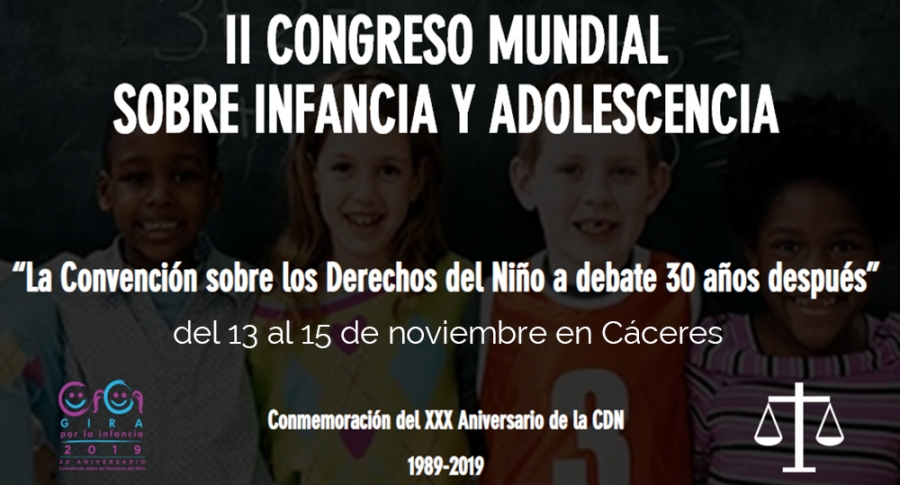  II Congreso Mundial sobre Infancia y Adolescencia, del 13 al 15 de noviembre en Cáceres 